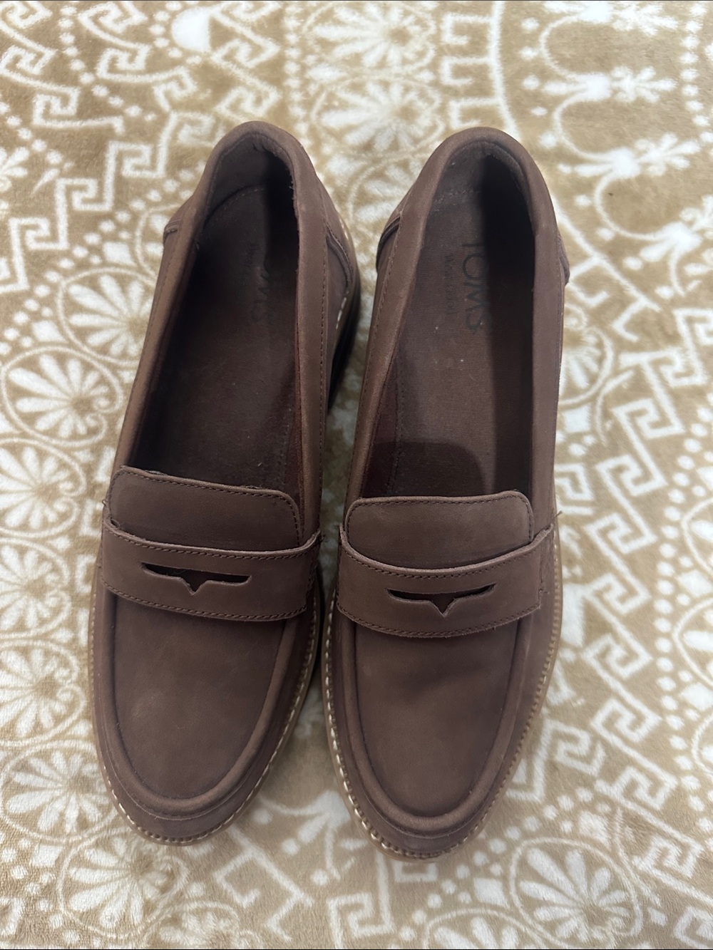 Toms Brown Lug Sole Penny Loafer - Picture 2 of 11